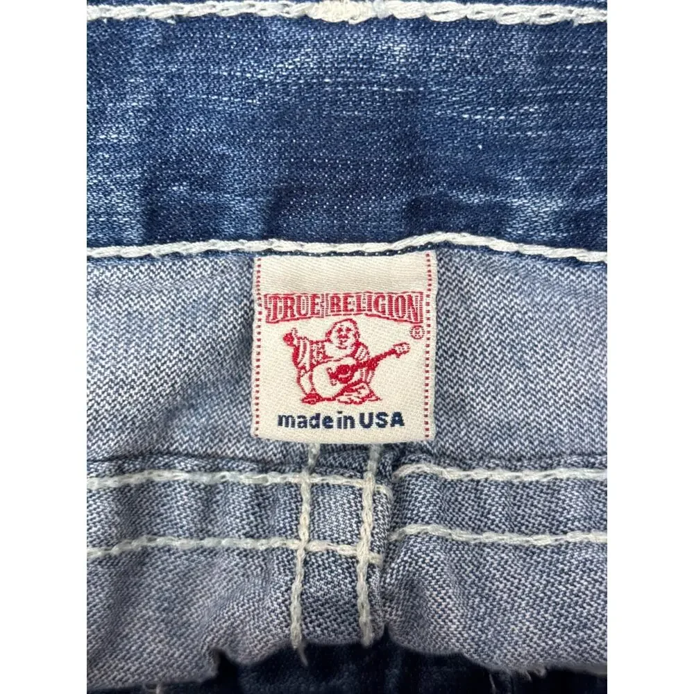 Vintage True Religion Jeans 34 x 31 Men Billy Big T Y2K Relaxed Boot Flap Pocket